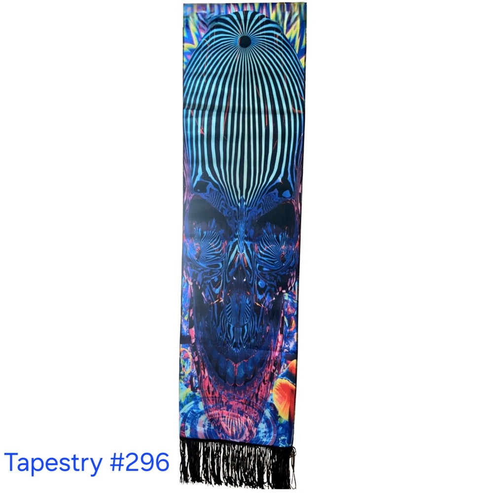 Skull‎ Tapestry Psychedelic Art Wall Hanging Bohemian Decor Fringed